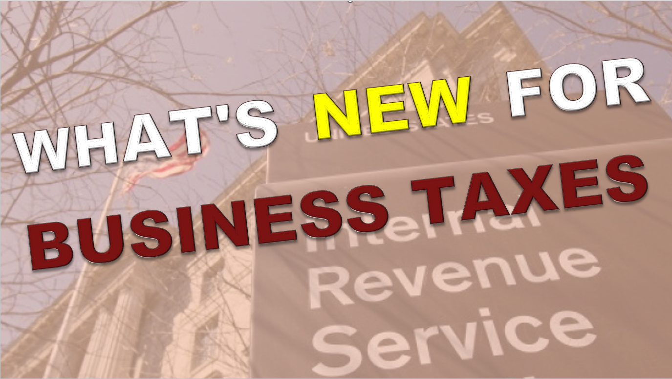 New for Business Taxes